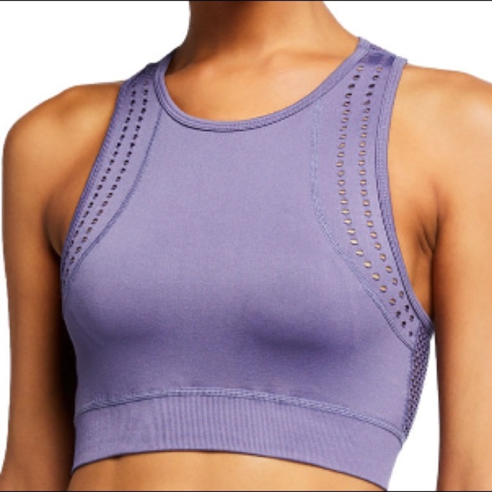 Purple BCBGMaxAzria Shea Punch-Work Sports Bra